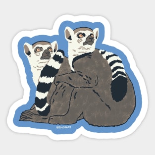 Two lemurs Sticker